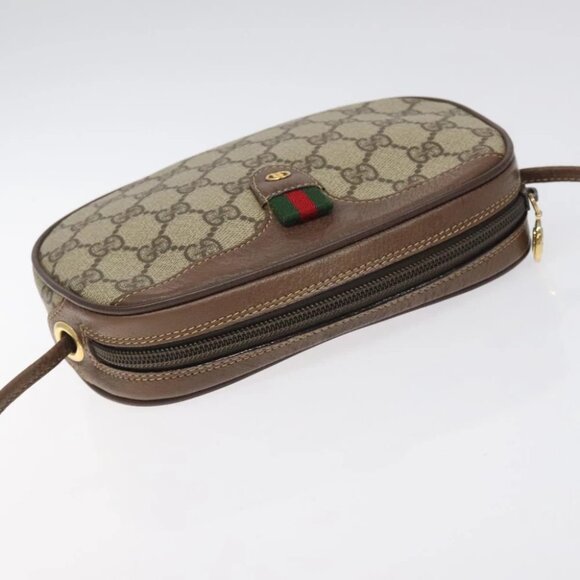 GUCCI GG Supreme Web Sherry Line Shoulder Bag PVC Beige 007 754 6112 Auth - Picture 10 of 15